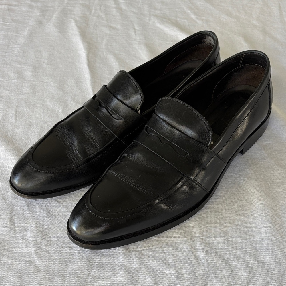 Too Boot New York Black Leather Men's Penny Loafers